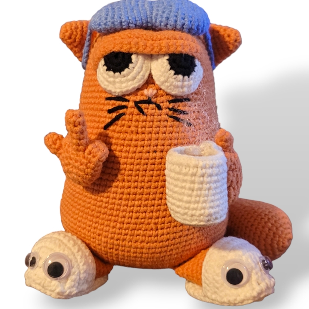 Not a morning cat amigurumi